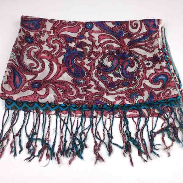 Diamond Fringe Scarf in Turquoise - Image 2